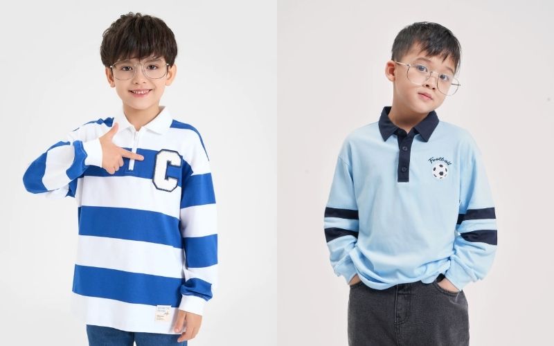 Chất liệu vải thun co giãn giúp bé thoải mái vươn vai, xoay người