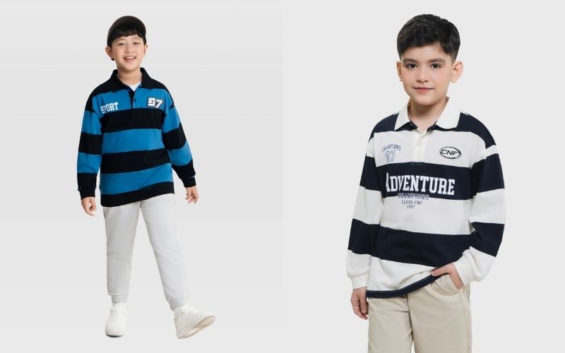 Chất liệu vải của áo polo dài tay bé trai cần có khả năng chống bám bụi