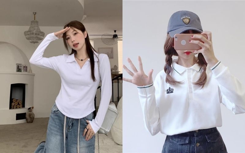 Thiết kế của áo polo dài tay giúp bạn che đi khuyết điểm
