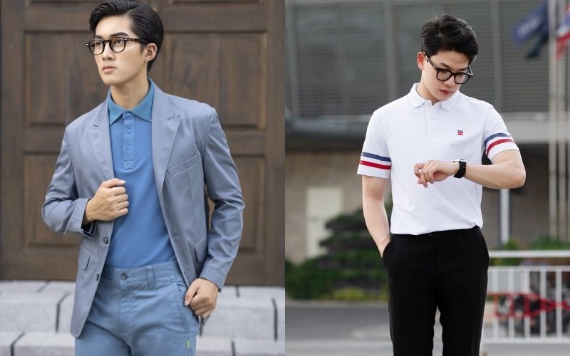Áo thun polo cổ tròn là lựa chọn hoàn hảo để mặc bên trong áo Vest
