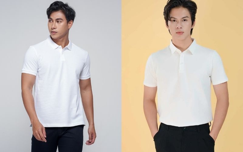 Áo thun nam có cổ polo dài tay có độ dày vừa phải