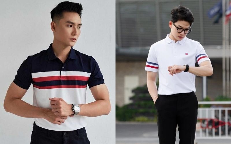 Thiết kế áo thun nam có cổ polo dài tay còn giúp che chắn làn da
