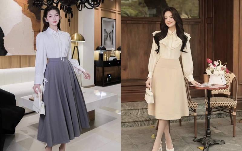 Mỗi kiểu chân váy công sở dáng dài sẽ phù hợp với vóc dáng cơ thể khác nhau
