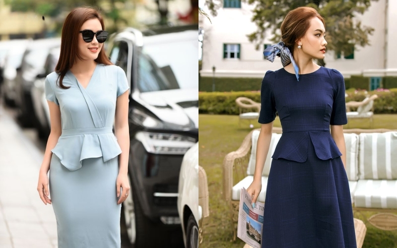 Váy peplum là mẫu váy đẹp công sở 2017 không bao giờ lỗi mốt