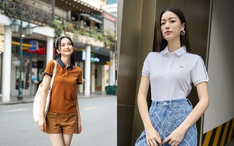 Độ sâu và độ rộng của trụ cổ trên áo polo có cổ nữ luôn được chú trọng