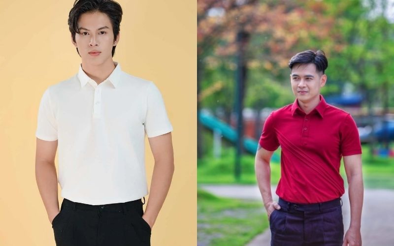 Dòng cổ áo polo này được cắt may từ chính vải thân áo