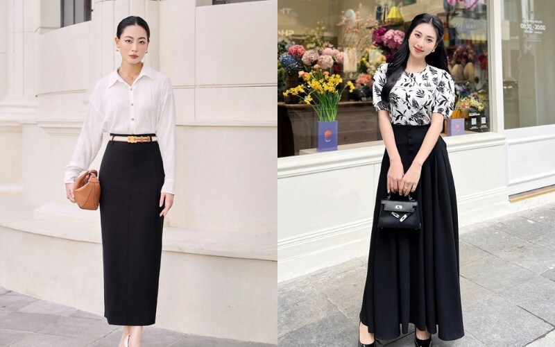 Mỗi kiểu váy đen công sở sẽ phù hợp với từng vóc dáng người khác nhau
