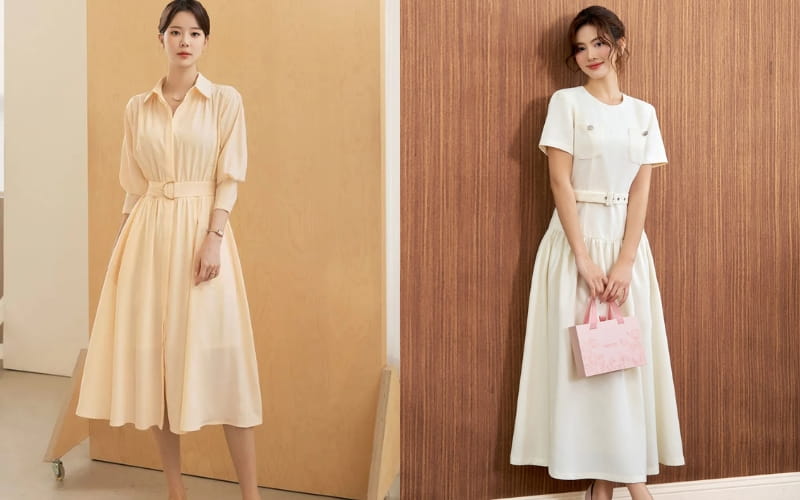 Bạn nên chọn mẫu váy liền công sở Hàn Quốc có thiết kế tối giản