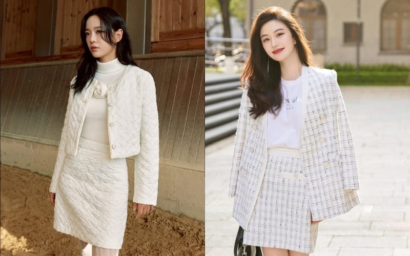 Váy tweed là mẫu váy công sở Hàn Quốc được rất nhiều người yêu thích