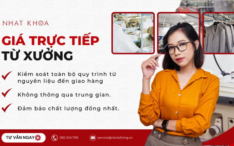 Nhất Khoa Uniform nhận may đo chân váy công sở Hàn Quốc số lượng lớn