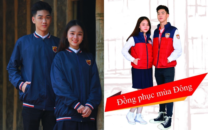 Mẫu đồng phục trường THPT Nguyễn Bỉnh Khiêm Hà Nội mặc vào mùa đông