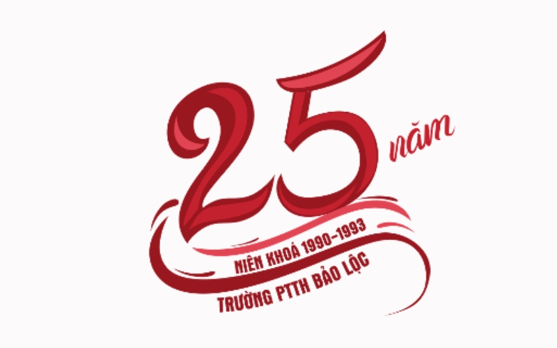 Logo kỷ niệm 25 năm ra trường có xu hướng thiết kế tối giản