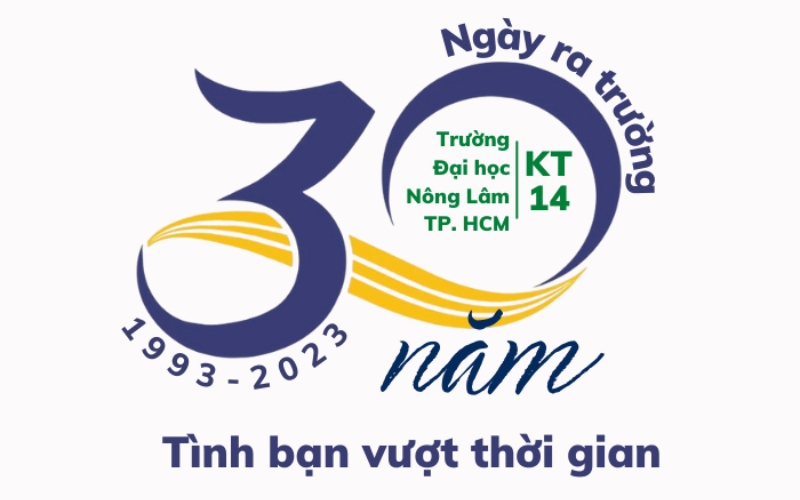 Mẫu logo kỷ niệm 30 năm ngày ra trường tối giản và hiện đại