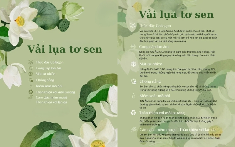 Những đặc tính ưu việt của vải lụa sen