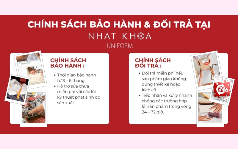 Nhất Khoa là xưởng may đồng phục theo yêu cầu có chính sách bảo hành đổi trả minh bạch