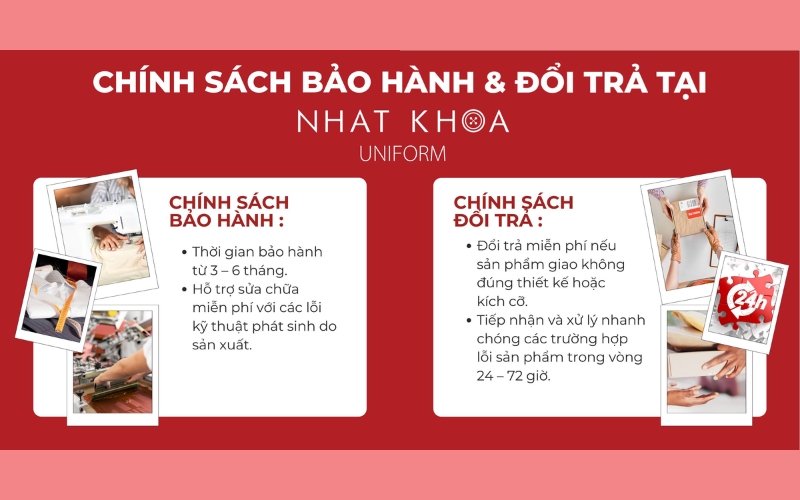 Nhất Khoa Uniform có chính sách bảo hành và đổi trả rõ ràng