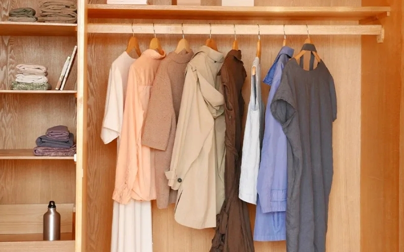 Bạn nên treo quần áo vải linen bằng móc gỗ