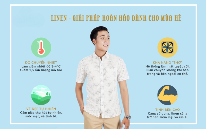 Những đặc điểm ưu việt của áo sơ mi vải linen