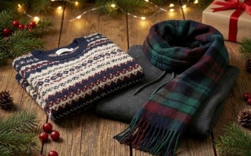 Nên tặng quà giáng sinh gì cho bạn trai? Set khăn choàng và áo len là gợi ý tuyệt vời