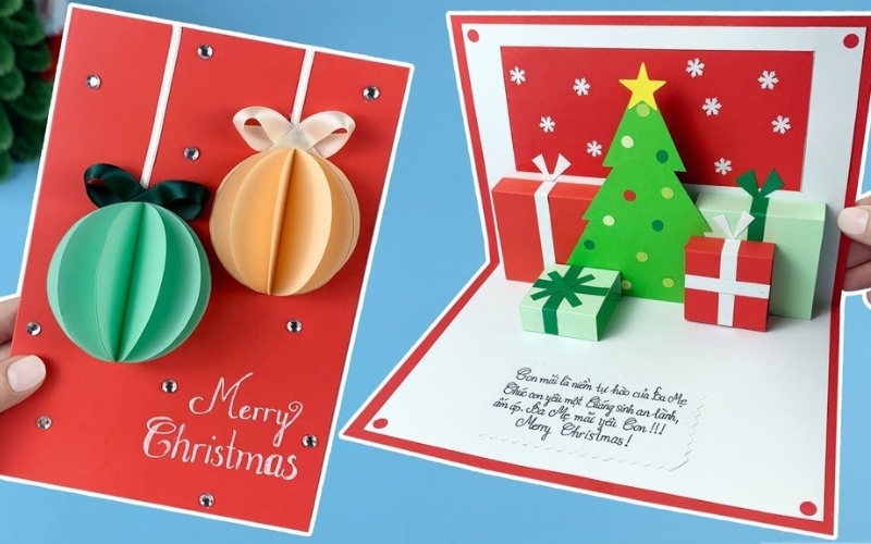 Thiệp handmade là gợi ý tuyệt vời cho câu hỏi nên tặng quà gì Giáng sinh